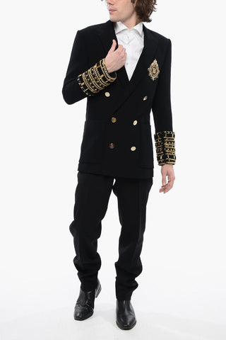 Double-breasted CHAIN Blazer with Jeweled Cuffs