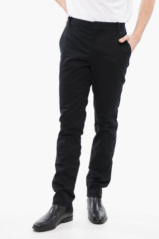 Stretch Cotton Chinos Pants with Hidden Closure