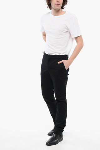 Stretch Cotton Chinos Pants with Hidden Closure
