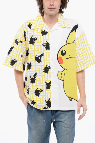 BALMAIN X POKEMON Printed Cotton Bowling Shirt