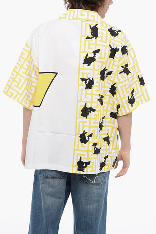 BALMAIN X POKEMON Printed Cotton Bowling Shirt