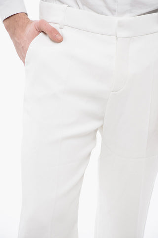 Viscose Cropped Fit Pants with Cuffs