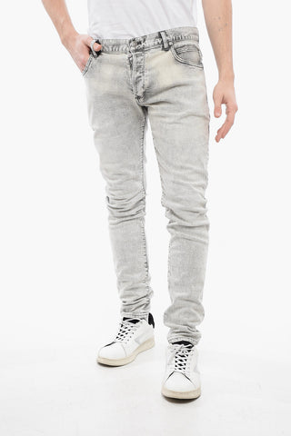 Jeans Slim Fit con Lavaggio Stone 14cm