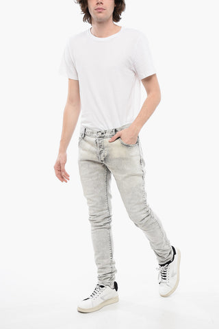 Jeans Slim Fit con Lavaggio Stone 14cm