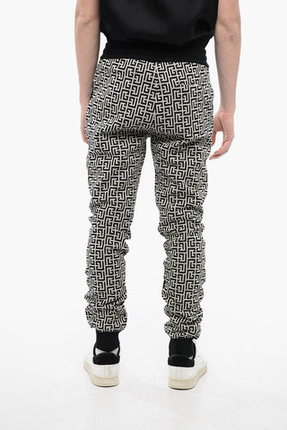 Double Jersey Biker Sweatpants with Monogram Motif