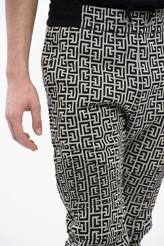 Double Jersey Biker Sweatpants with Monogram Motif