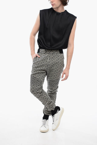 Double Jersey Biker Sweatpants with Monogram Motif