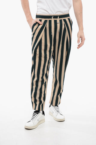 Pantaloni Tapered Fit a 1 Pince con Motivo a Righe Balanced