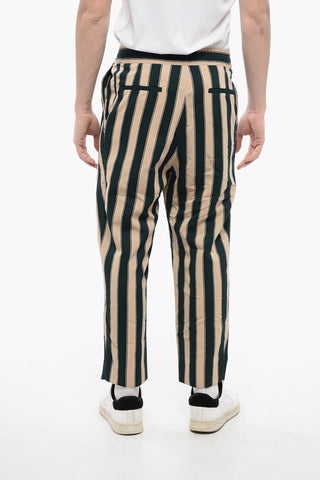Pantaloni Tapered Fit a 1 Pince con Motivo a Righe Balanced