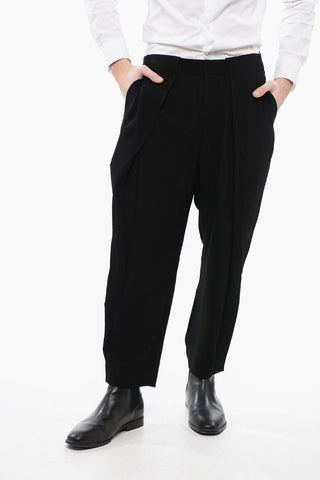 Single-pleated Tapered Fit Pants with Belt Loops