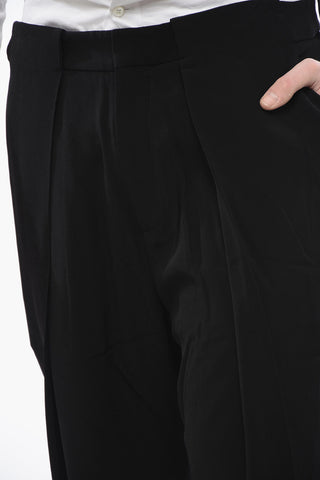 Single-pleated Tapered Fit Pants with Belt Loops