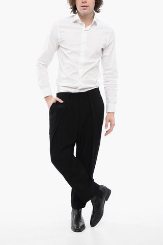 Single-pleated Tapered Fit Pants with Belt Loops