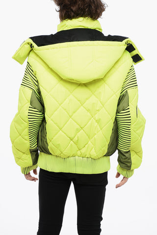 Padded Jacket NEON With Mesh Details And Removable Hood