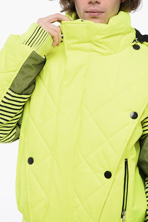 Padded Jacket NEON With Mesh Details And Removable Hood