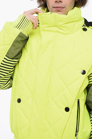 Padded Jacket NEON With Mesh Details And Removable Hood