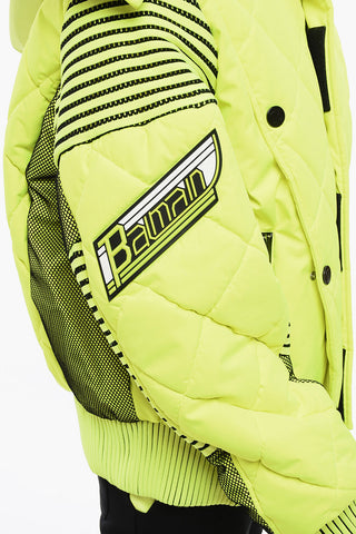 Padded Jacket NEON With Mesh Details And Removable Hood