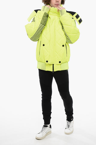 Padded Jacket NEON With Mesh Details And Removable Hood