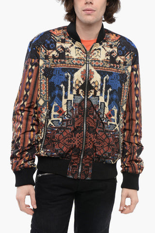 Reversible CARPET Nylon Bomber Jacket with Front Zip