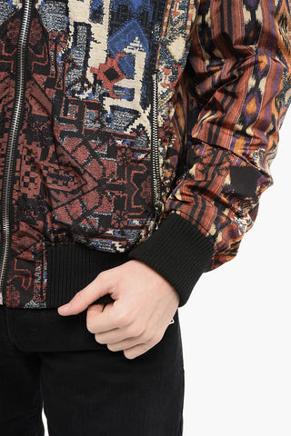 Reversible CARPET Nylon Bomber Jacket with Front Zip