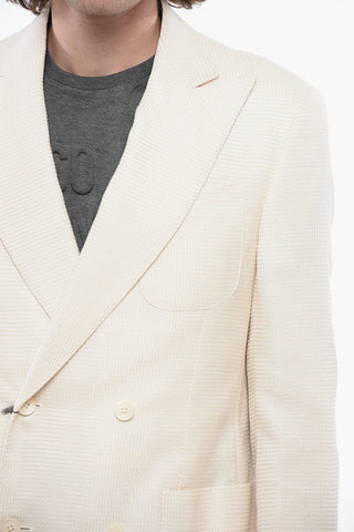 Double-breasted ACADEMY SOFT Jacquard Cotton Blend Blazer