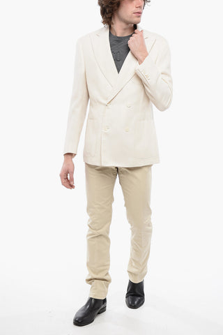 Double-breasted ACADEMY SOFT Jacquard Cotton Blend Blazer