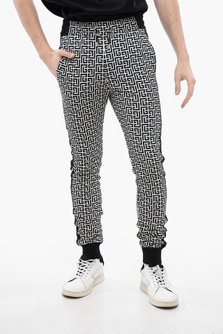 Joggers Monogram in Cotone Garzato con Polsini