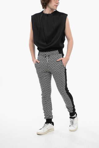 Joggers Monogram in Cotone Garzato con Polsini
