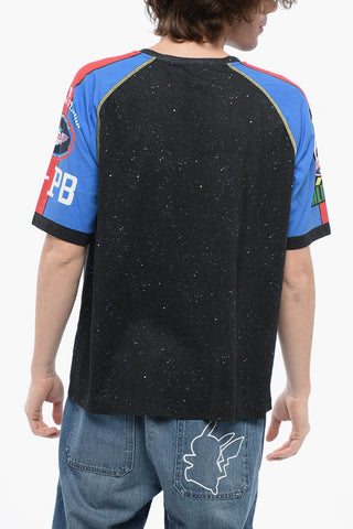 Crew Neck SIGNAL Cotton T-Shirt with Print