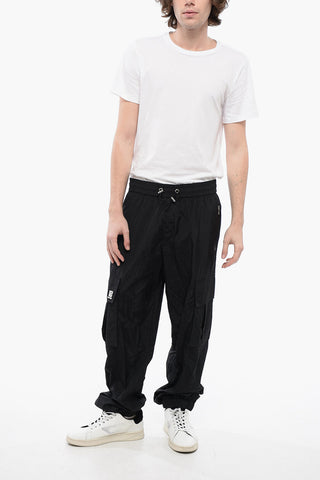 Nylon Cargo Track Pants with Elastic Cuffs