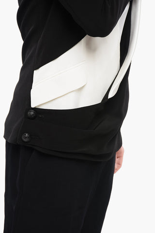 Blazer DECONSTRUCTED in Doppio Tessuto con Rever a Scialle