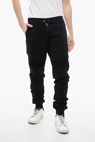 Cotton Biker Sweatpants with Lamè Print