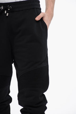 Cotton Biker Sweatpants with Lamè Print