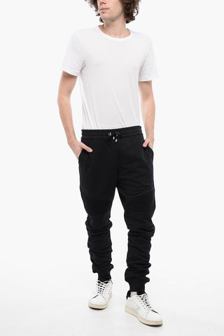 Cotton Biker Sweatpants with Lamè Print