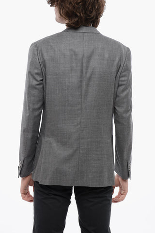 Unlined Silk Embroidery Two Buttons Blazer