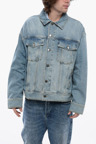 Giubbotto in Denim UNSTITCHED con Logo sul Retro