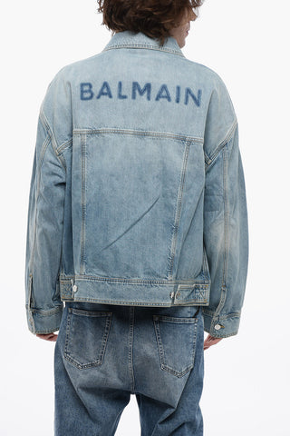 Giubbotto in Denim UNSTITCHED con Logo sul Retro