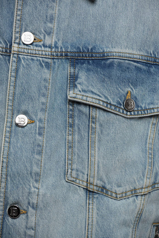Giubbotto in Denim UNSTITCHED con Logo sul Retro