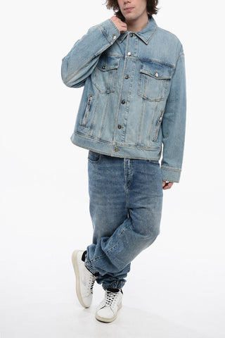 Giubbotto in Denim UNSTITCHED con Logo sul Retro