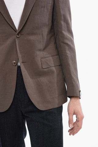 Linen Blend Unlind Blazer with Flap Pocket