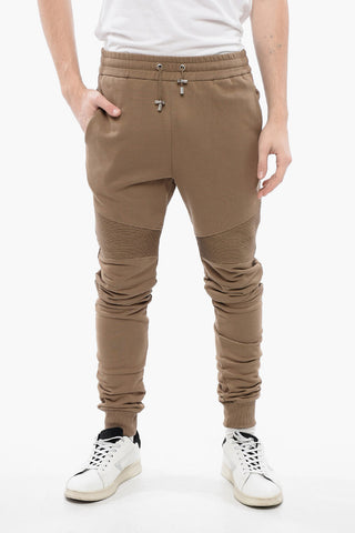 Brushed Cotton Biker Sweatpants with Cuffs
