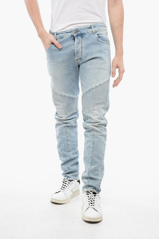 Biker-Jeans Tapered Fit Mit Heller Waschung 16cm