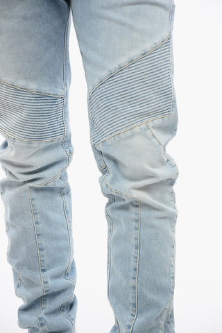 Biker-Jeans Tapered Fit Mit Heller Waschung 16cm