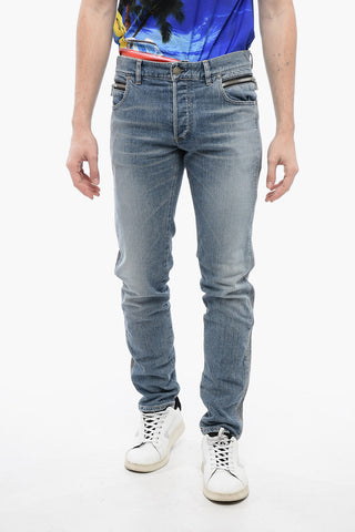Light Wash Slim Fit Denims with Side Ribbed Detail 14cm