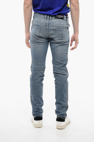 Light Wash Slim Fit Denims with Side Ribbed Detail 14cm