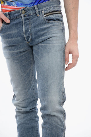 Light Wash Slim Fit Denims with Side Ribbed Detail 14cm