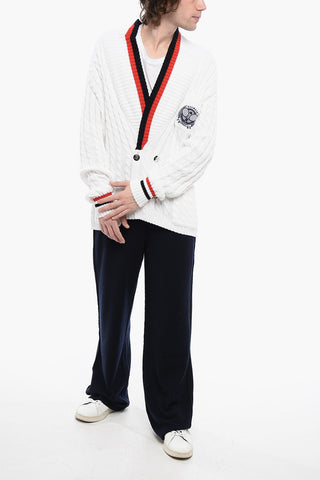 Double-breasted Cable Knit Cotton Cardigan