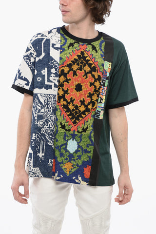 Printed Cotton PIXEL Crew Neck T-Shirt