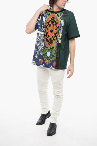 Printed Cotton PIXEL Crew Neck T-Shirt