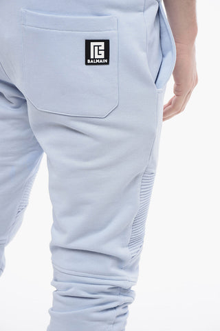 Joggers Biker in Cotone Garzato con Polsini