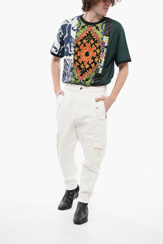 Tapered Fit Denim Cargo Pants